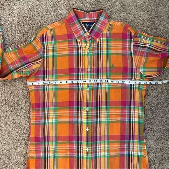 Ralph Lauren Custom Fit Button Down | Size M | Orange / Multicolor - Picture 5 of 6